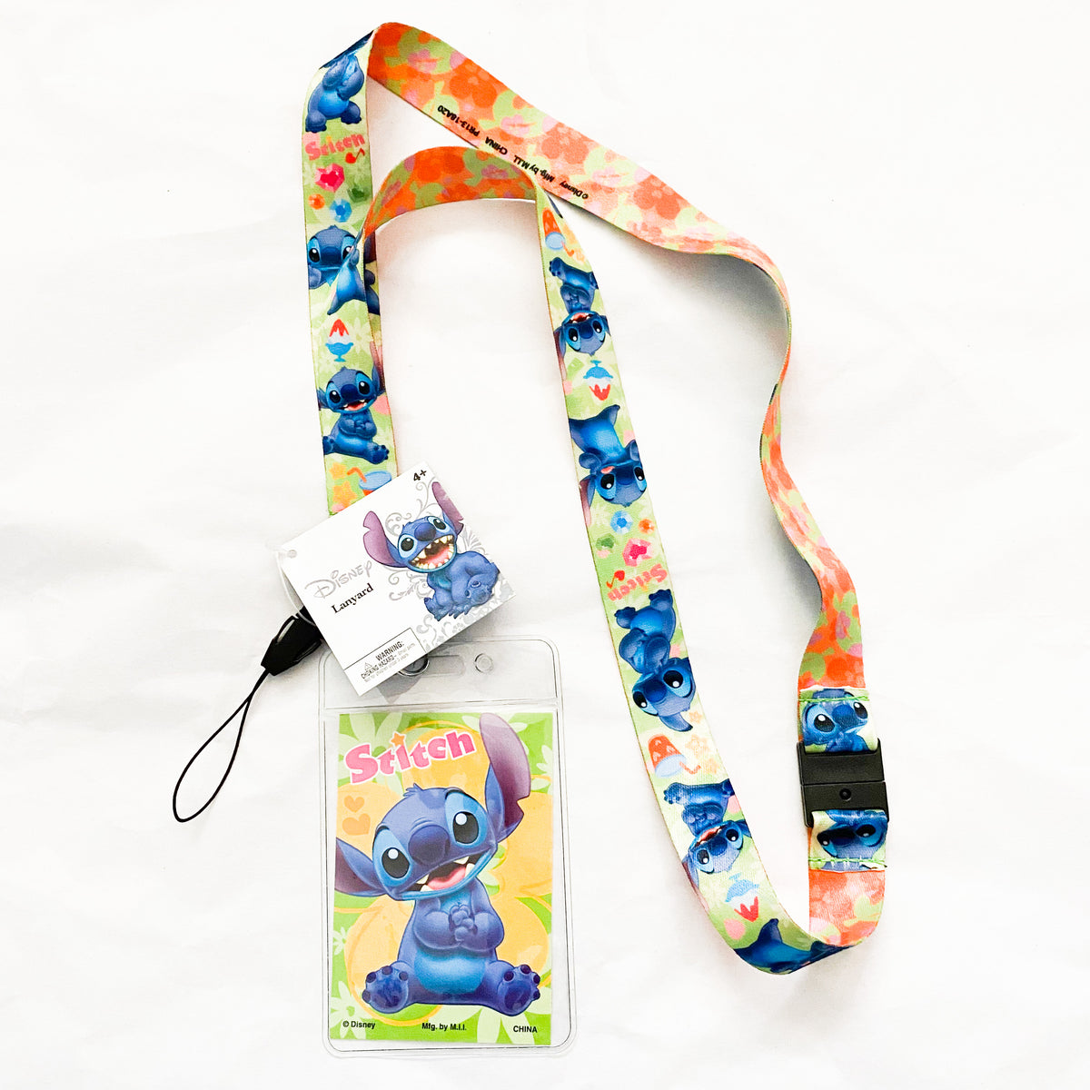 Disney Lilo & Stitch Pin Lanyard ID Badge Holder Keychain Ticket Holder  Gift New