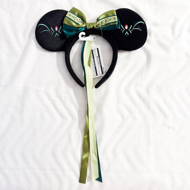 Tokyo Disney Resort - Fantasy Springs Anna & Elsa Frozen Journey Collection - Anna with Green Ribbons Minnie Mouse Ears Headband