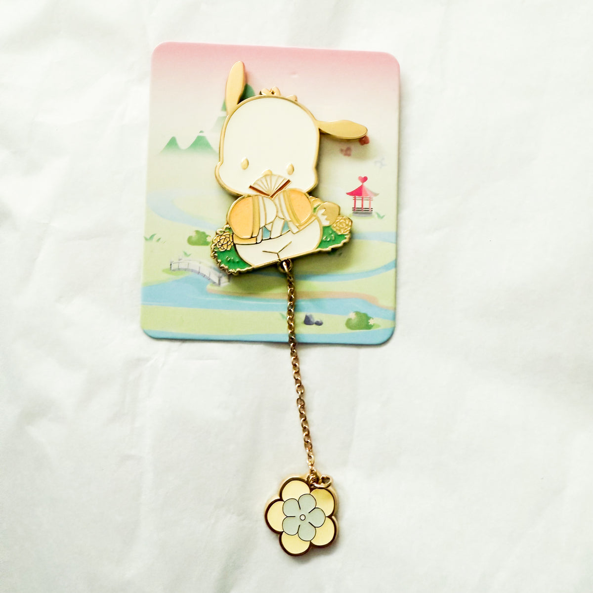 Miniso x Sanrio - Spring Garden - Pochacco with Fan Pin โ MadHouse ...