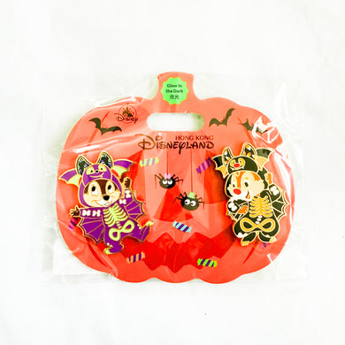 HKDL - Happy Halloween - Skeleton Bat Costumes - Chip and Dale Pin
