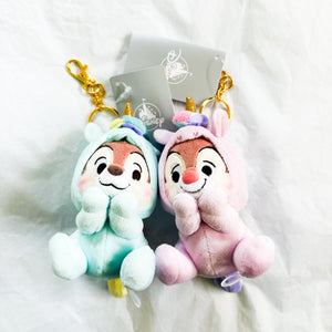 JDS - Unicorn Outfit Chip and Dale Plush Keychains Set