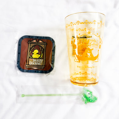 TDR - Fantasy Springs Snuggly Duckling - Cup, Stir Stick, and Coaster