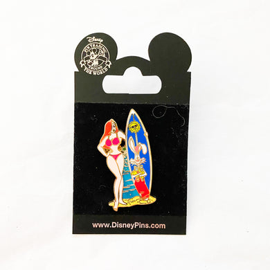 Jessica Rabbit With Roger Rabbit Surfboard Pin