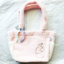 HKDL - Sleepy Chip and Dale Pastel Pink Sherpa Tote Bag