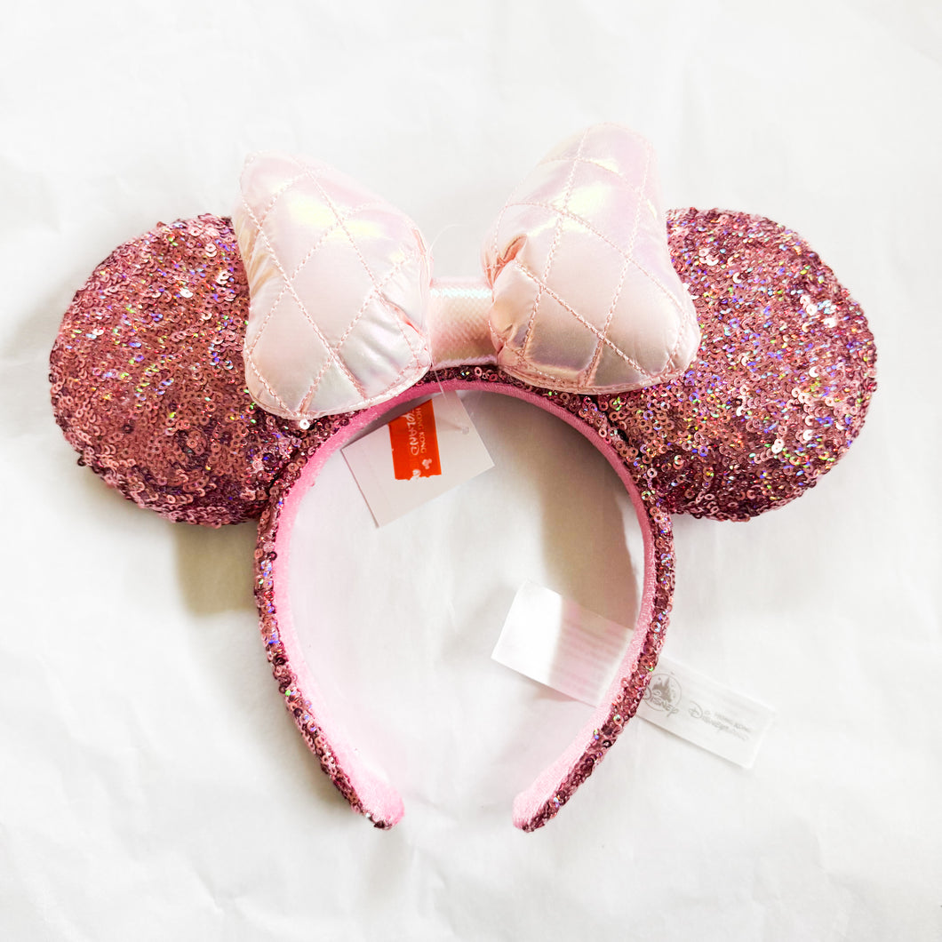 HKDL - Pink Iridescent and Sequins Minnie Ears Headband