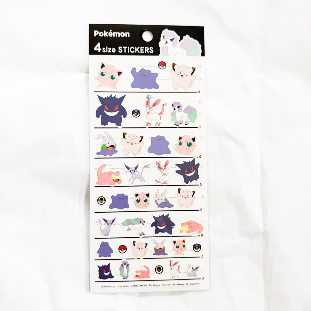 Pokemon Center - Psychic Pokemon 4 Size Stickers