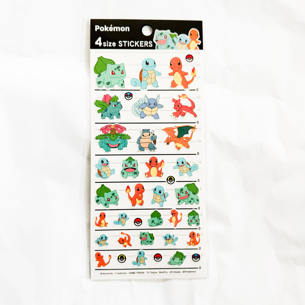 Pokemon Center - Kanto Start Pokemon 4 Size Stickers