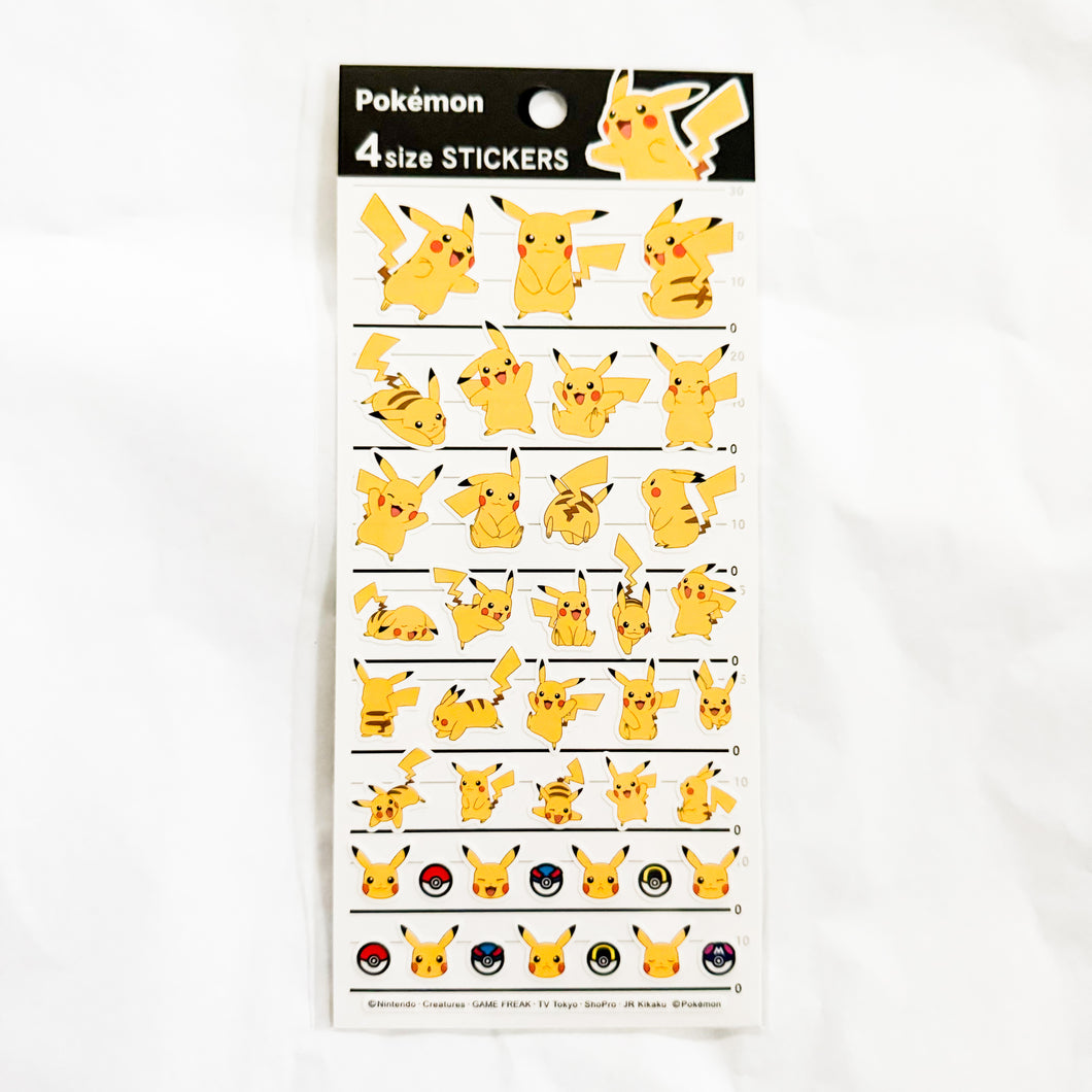 Pokemon Center - Pikachu 4 Size Stickers