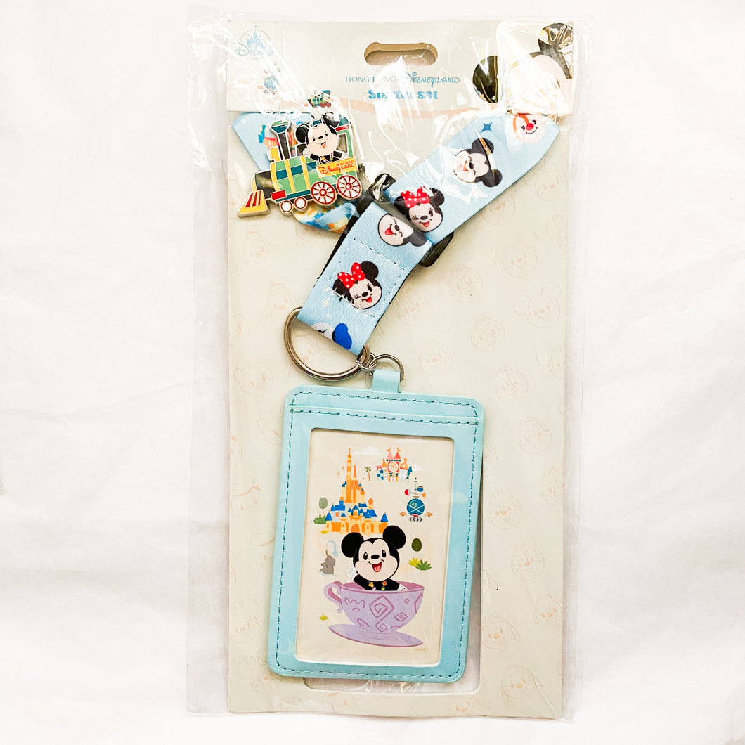 HKDL - Mickey Mouse Completer Train Pin with Lanyard and Badge Holder