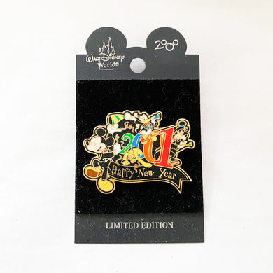 Happy New Year 2001 - Mickey Mouse, Donald Duck, Goofy and Pluto Pin