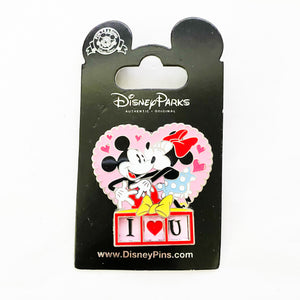 Mickey & Minnie Mouse - I Heart U / U Heart Me Slider Pin