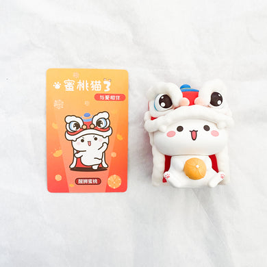 Mitao Cat - Series 3 - Chinese Lion Peach Cat Mini Figure