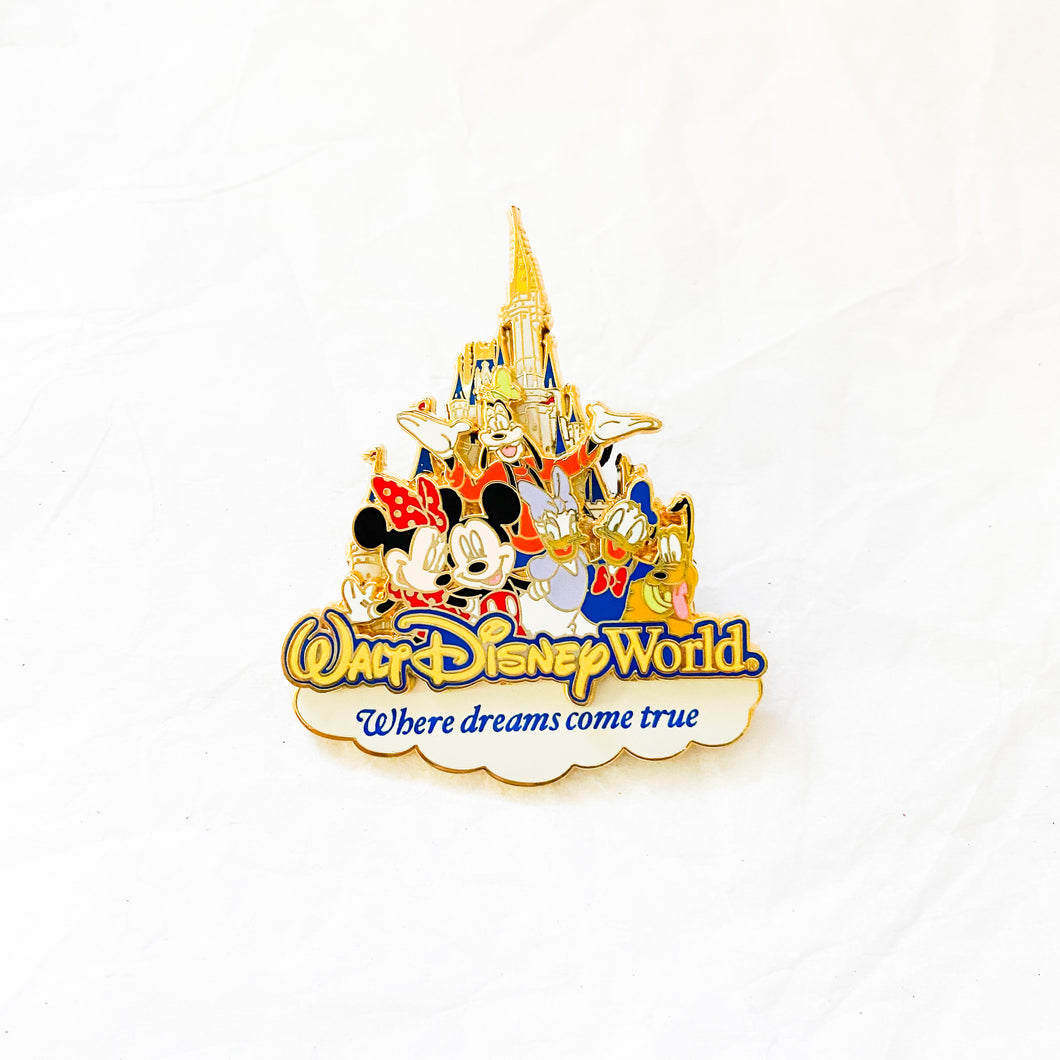 Where Dreams Come True - Storybook Logo - Mickey, Minnie, Donald, Daisy, Goofy, Pluto Pin
