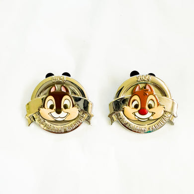 HKDL - Pin Trading Carnival 2024 - Chip and Dale Silver Pins Set
