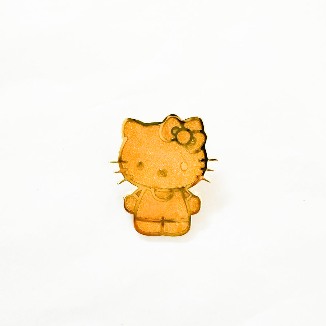 Loungefly - Hello Kitty 50th Anniversary Gold Glitter Chaser Hello Kitty Pin