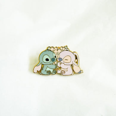 Loungefly - Pastel Cherry Blossom - Stitch and Angel Pin