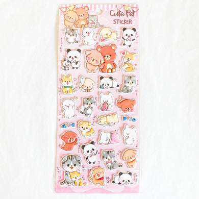 Cute Pets Ver. 2 Puffy Stickers Sheet