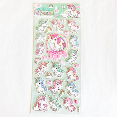 Unicorn Ver. 2 Puffy Stickers Sheet