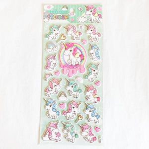 Unicorn Ver. 2 Puffy Stickers Sheet