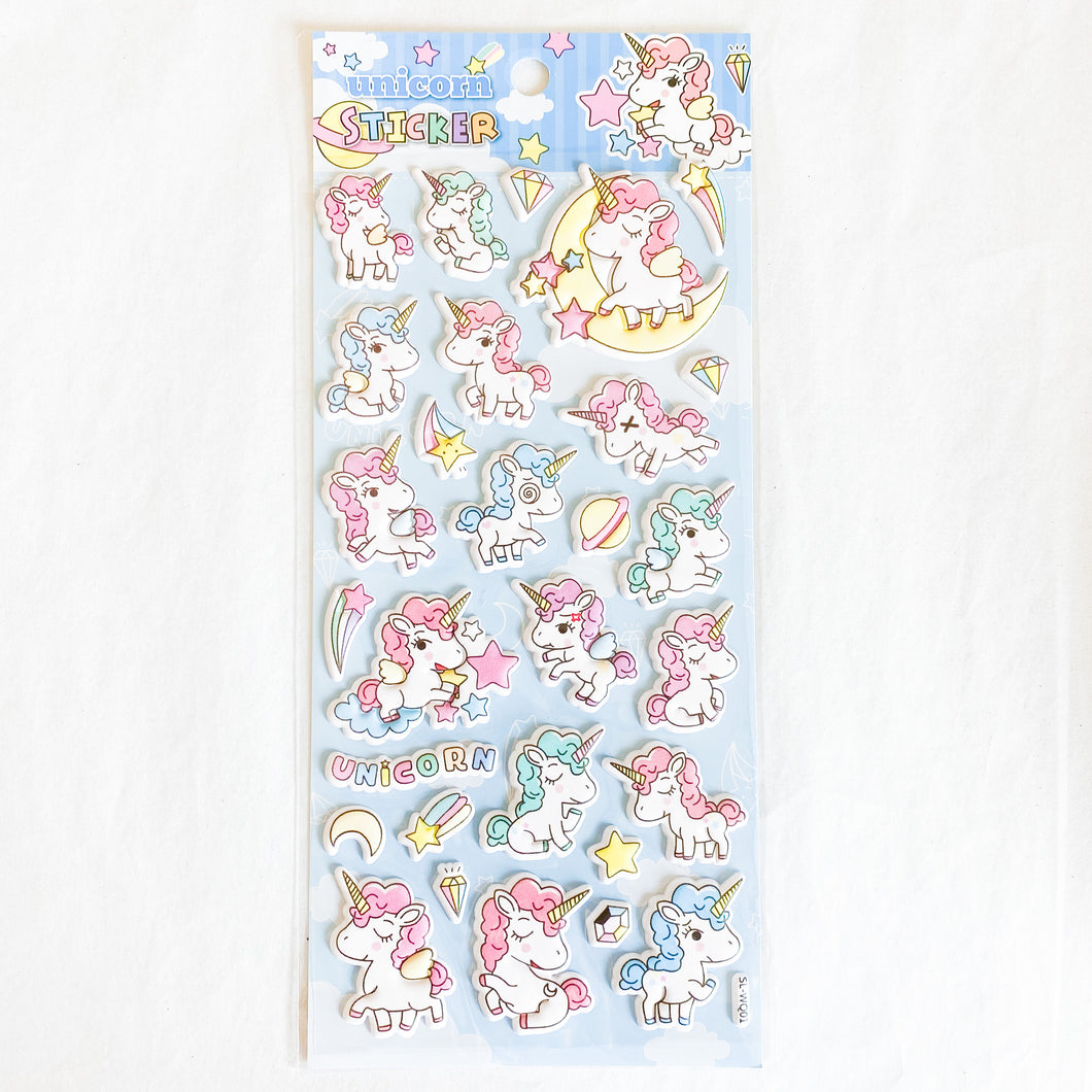 Unicorn Ver. 3 Puffy Stickers Set