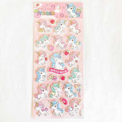 Unicorn Ver. 4 Puffy Stickers Sheet