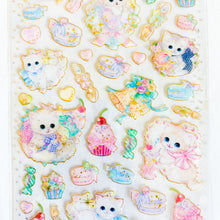 Cute Cats with Macarons and Cupcakes Stickers Sheet