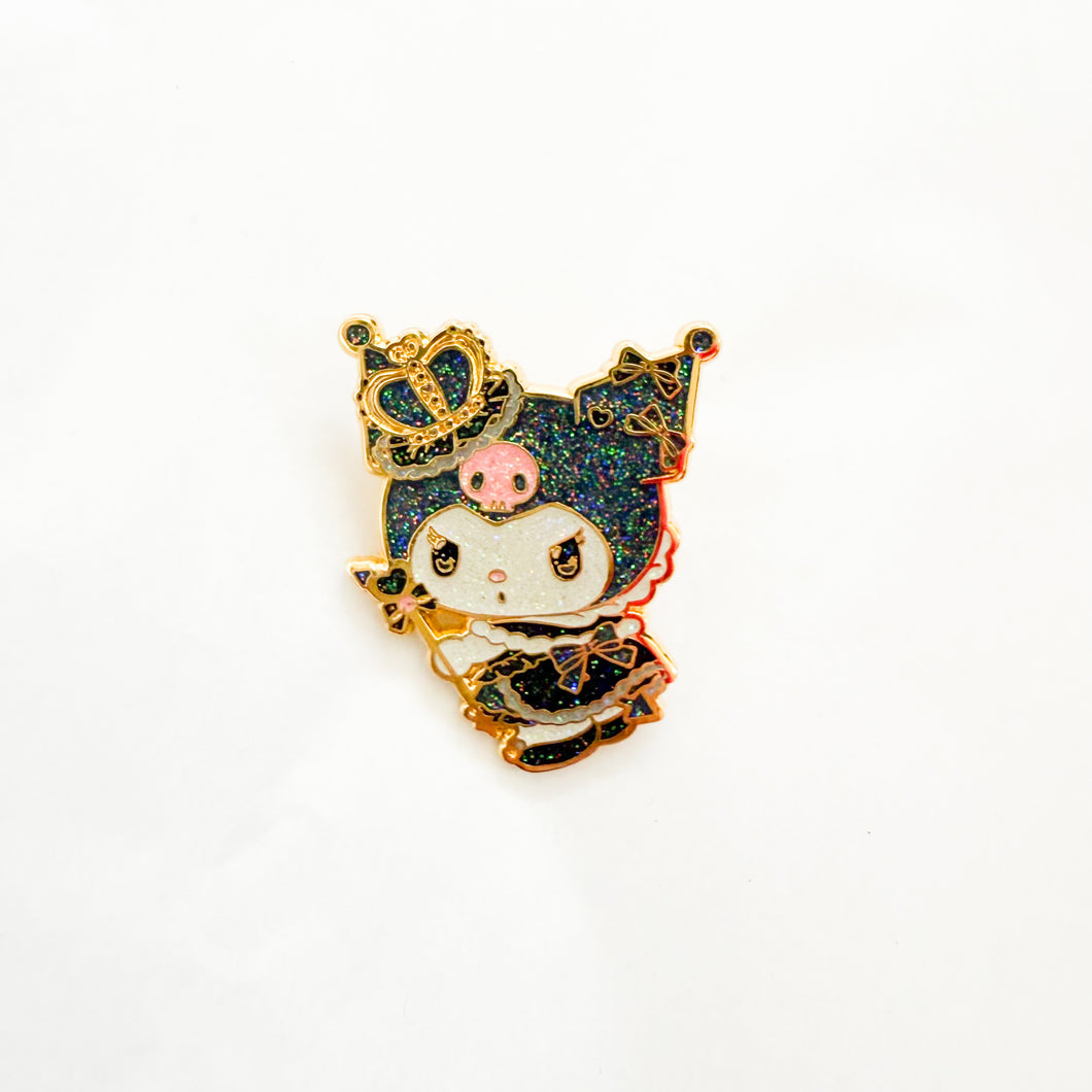 Loungefly - Kuromi 20th Anniversary - Glitter Chaser Kuromi with Crown and Scepter Pin