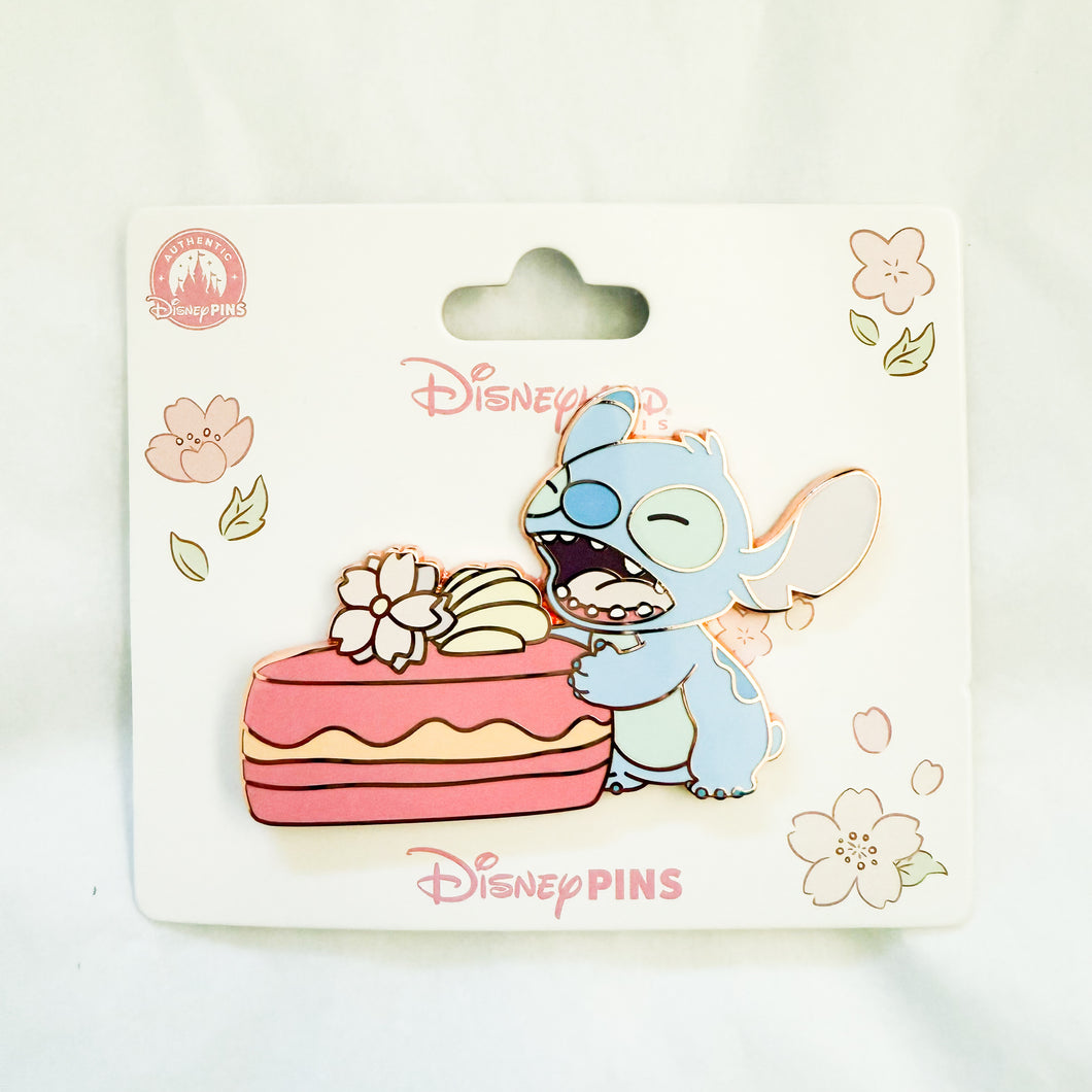 DLP - Cherry Blossom Series - Stitch Eating Cake Pin