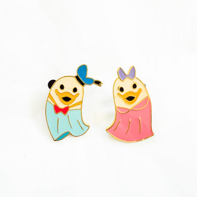 HKDL - Halloween GITD Ghost - Donald and Daisy Duck Pins Set