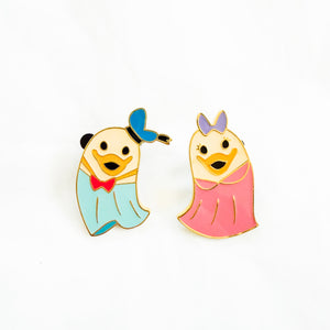 HKDL - Halloween GITD Ghost - Donald and Daisy Duck Pins Set