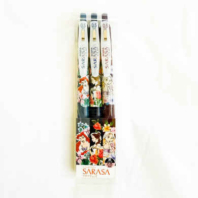 JDS - Sarasa Clip - Princesses Ariel, Belle and Rapunzel 0.5mm Pens Set