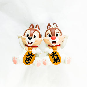 Fukuheya Lucky Series 6 - Chip and Dale - Maneki Neko Chip and Dale (White) Mini Figures Set