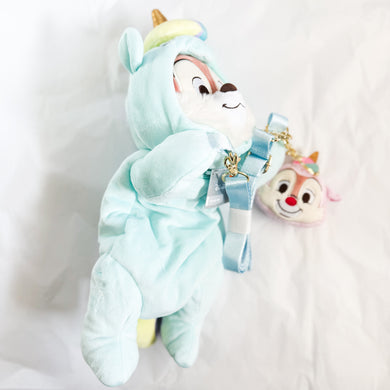 HKDL - Chip and Dale Unicorn Outfit Plush Crossbody Bag