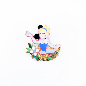 Cinderella Holding Glass Slipper Pin