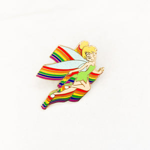 Tinker Bell With Rainbow Trail Pin