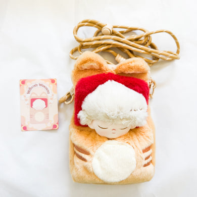 POP MART - Dimoo World Weaving Wonders - Sleepy Fortune Cat Plush Crossbody Bag
