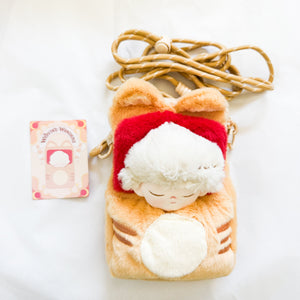 POP MART - Dimoo World Weaving Wonders - Sleepy Fortune Cat Plush Crossbody Bag