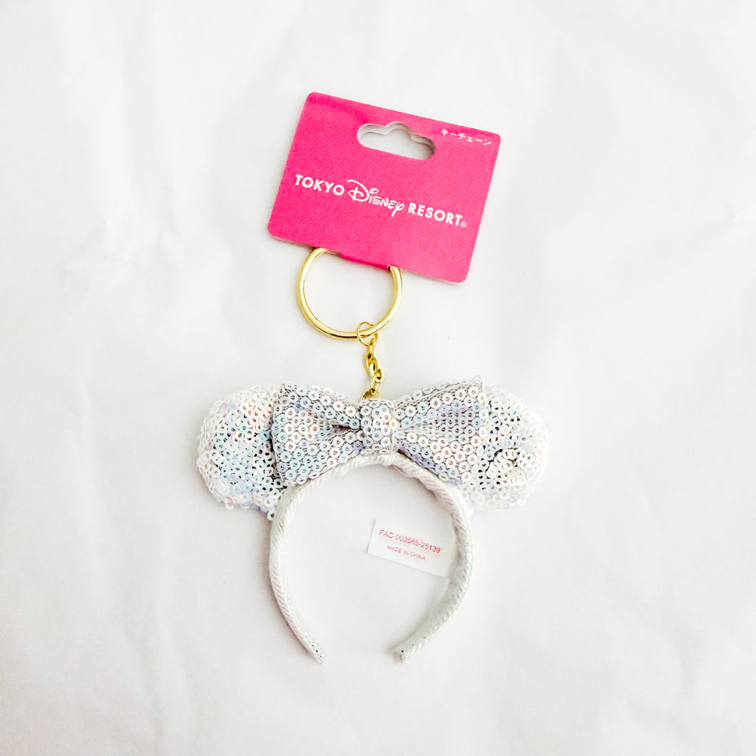 TDR - Iridescent Sequins Minnie Mouse Mini Ear Headband Keychain