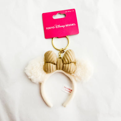 TDR - Puffy Sherpa Minnie Mouse Mini Ear Headband Keychain