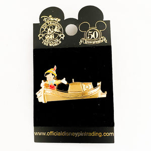 50th Anniversary - Golden Boat - Pinocchio Canal Boat Pin