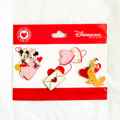 DLP - Valentine's Day Mickey, Minnie and Pluto Booster Pins Set