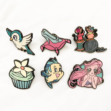 Loungefly - Princess Manga Style Full Pin Set with Chaser