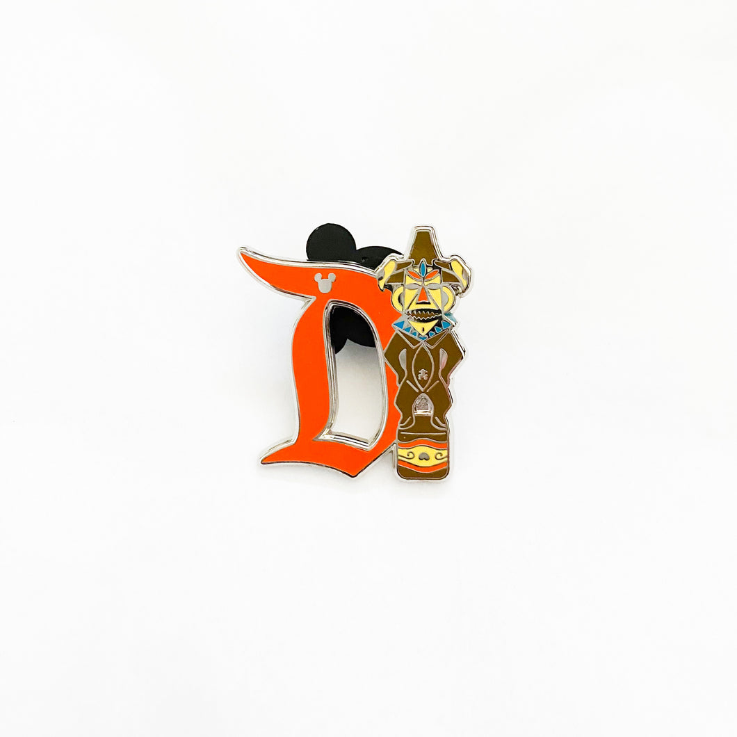 Hidden Mickey - Disneyland ‘D’ - Tiki Totem Pin