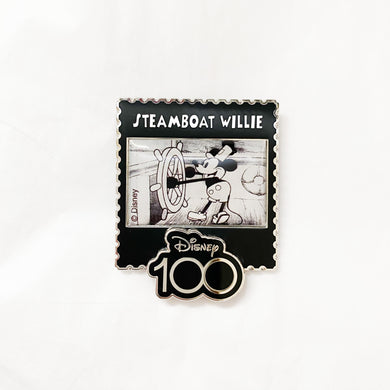 Disney 100th Anniversary - Standing Magnetic Badge - Steamboat Willie