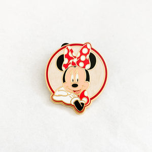 Minnie Mouse Round Red & White Frame Pin