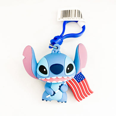 Lilo and Stitch - 4th of July Stitch Bag Clip Keychain