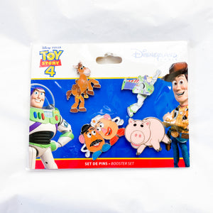 DLP - Toy Story 4 Booster Set - Bullseye, Buzz Lightyear, Mr. & Mrs. Potato Head, Hamm Pin Set