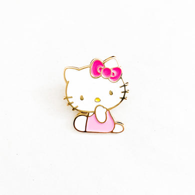Sanrio - Hello Kitty in Pink Outfit and Magenta Bow Pin
