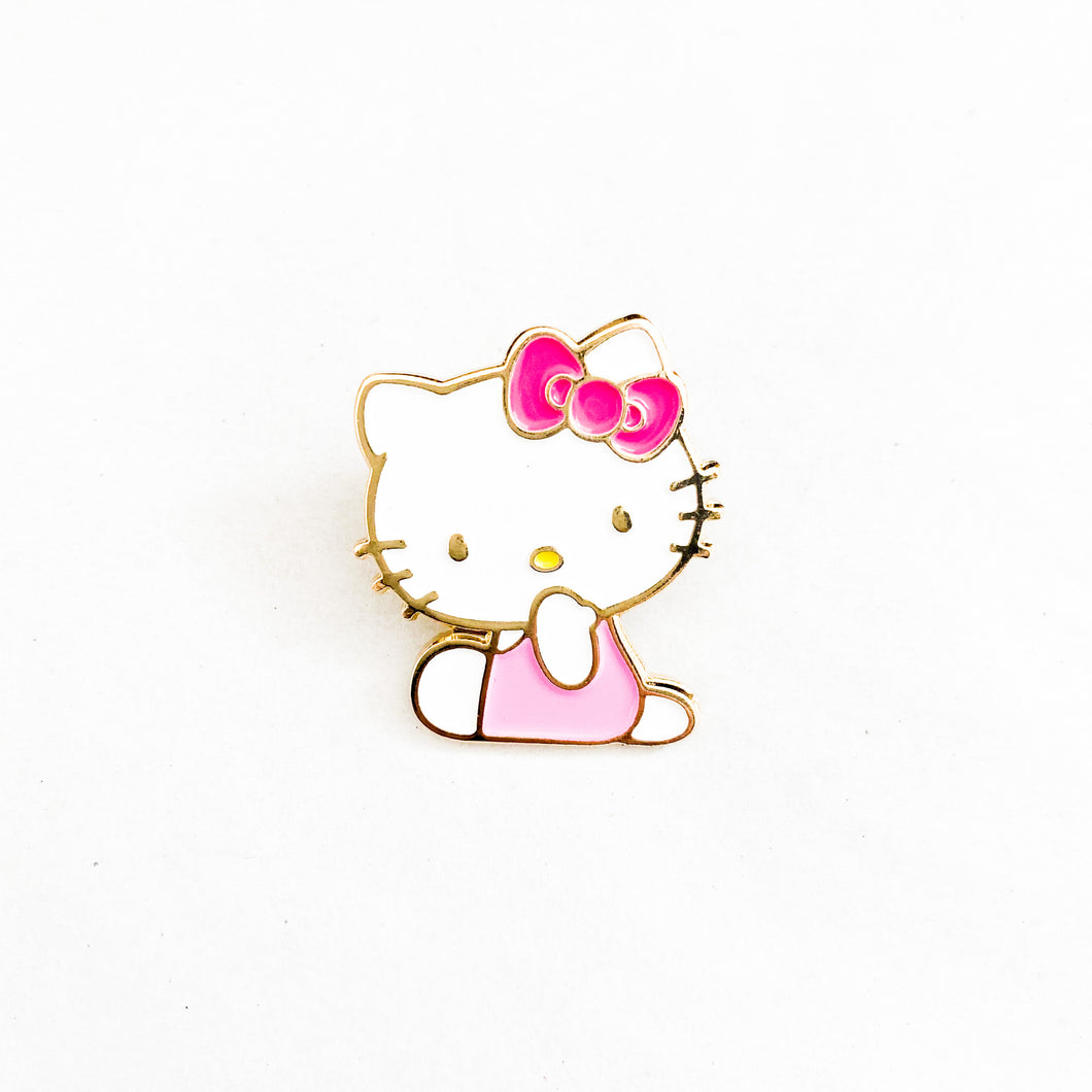 Sanrio - Hello Kitty in Pink Outfit and Magenta Bow Pin