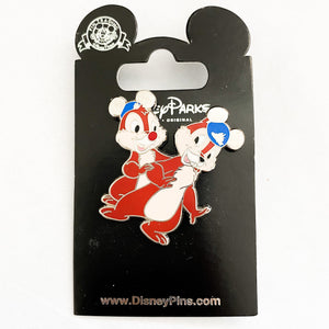 Chip And Dale Wearing Silver Mickey Ears Hat Pin